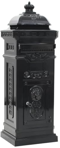 Generico Cassetta della Posta in Alluminio Inossidabile Vintage Nera,Casa e Giardino,Arredo,Cassette postali,Nero,11.35 kg,43888