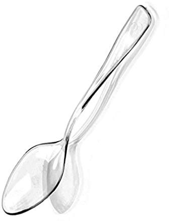 Zappy 100 Clear Mini Plastic Spoons - 3.75 Dessert & Ice Cream Spoons (100)