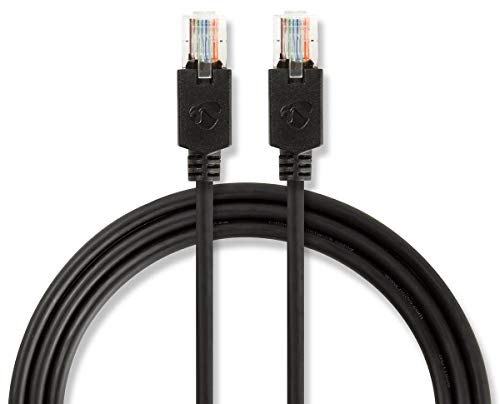 Nedis Cat5e 15m Network Cable, Cable to Connect a PC to a Home Network, Full Copper Conductor, LSZH with Flexible Strain Relief and Gold Plated Connectors - Anthracite