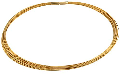 30 Stränge Collier hochwertige Goldschmiedearbeit aus Deutschland (Edelstahl hochwertig vergoldet) Kette aus 30 Litzen Edelstahl Kette aus 30 Drähten - mehrreihige Halskette Halsreifen Damenkette