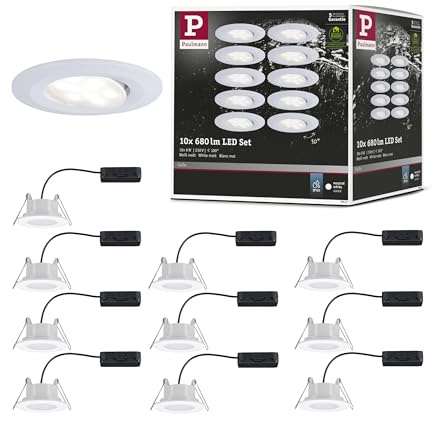 Paulmann 99922 Einbauleuchte LED Calla rund 10x6W Weiß matt schwenkbar