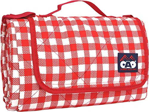 C.A.O. - Couverture Pique-Nique en Microfibre/PEVA - Couleur Blanc et Rouge - Longueur 146 cm - Largeur 126 cm