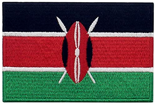 Kenia Flagge Bestickter Aufnäher zum Aufbügeln/Annähen