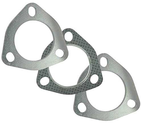 60mm 2,375 3-Loch Auspuff Flansch Set Dichtung Dreiecksflansch Verbinder Abgasrohr