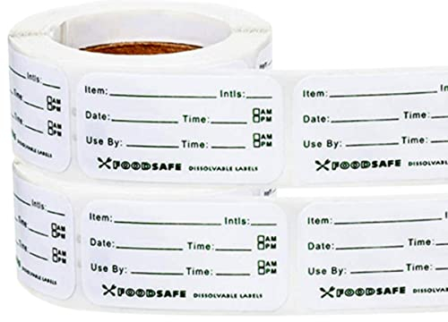 600 etichette dissolvibili per alimenti etichette per alimenti rimovibili per alimenti, etichette per congelatori, etichette per alimenti per casa, ristorante, contenitore per alimenti