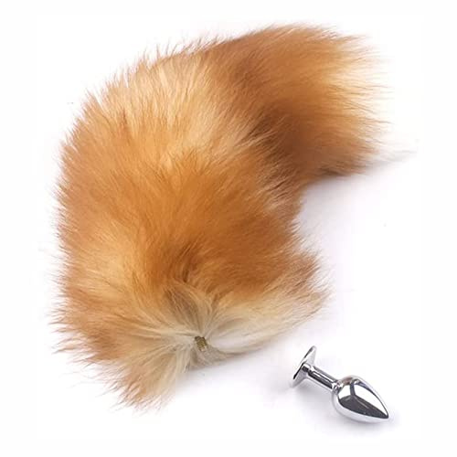 LZMYZ Analplug Mit Schweif lang Edelstahl Buttplug Mit Fuchsschwanz Fox Tail Butt plug Anal Dildo Sexy Cosplay Anal Toy anfanger Sm Sex Spielzeug Für Männer Frauen Paare(G)