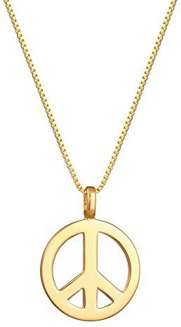 Kuzzoi Exklusive Herren Halskette poliert mit Peace Anhänger (18 mm) im Hippie Look, Massive Kette für Mann oder Freund, Venezianer Kette aus 925 Sterling Silber, Länge 60 cm