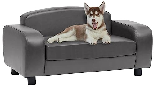 homiuse Hundesofa Erwachsene Katzen Bett und kleinere Hunde mittlere Größe Hundebett waschbar Grau 80x50x40 cm