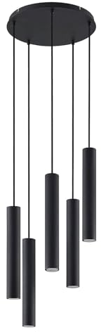Ceiling Light 'Sanad' dimmable (Modern) in Black Made of Metal for e.g. Living Room & Dining Room (5 Light Sources, GU10) from Lindby | Pendant Lighting, lamp, Hanging lamp, lamp, Ceiling lamp