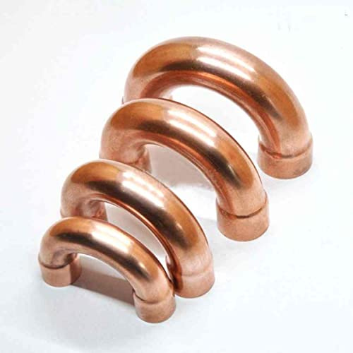 KERAXL Angolo di Ritorno di 180 Gradi Curva di Saldatura in Rame uguale Adattatore per Tubo Idraulico Raccordo Gas Acqua Olio Frigorifero-10x0.8x25.4mm