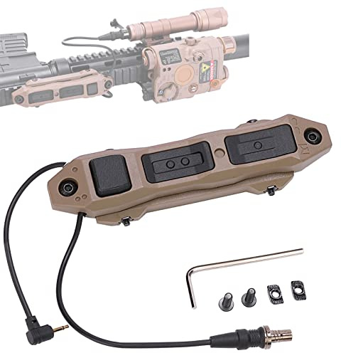 Fineonly Dual Remote Tactical Pressure Switch With Light Plug and 2.5mm Plug Control for Flashlight M300 M600 PEQ15 Airsoft and DBAL Series