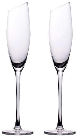 INTIRILIFE 2x Bicchiere da champagne con bordo moderno - Capacità 150 ml - Bicchiere da spumante Prosecco Lavabile in lavastoviglie Vetro di cristallo antiurto