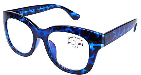 DOOViC Katzenaugen Lesebrille Blaulichtfilter Modische Damen Lesehilfe Augenschutz für Büro und Freizeit