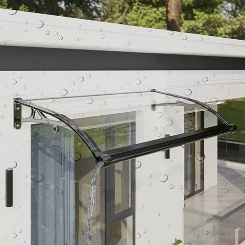 Exterieur arqué polycarbonate auvent de terrasse, marquise de porte avec rainure de drainage, Support en aluminium Maisons auvent porte d'entree, Vent/pluie/neige, protection UV, silencieux. ( Color :