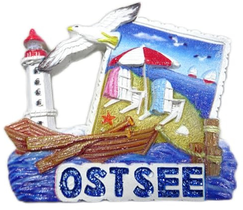 Souvenir Magnet Ostsee 7 x 6 x 1 cm Maritim Kühlschrankmagnet Figur Deko GCG 4741