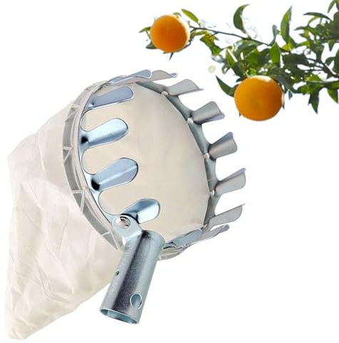 Mikiuly Outil de Cueillette de Fruits,Cueilleur de Fruits avec Sac en Tissu, Cueille-Fruits,Cueille Pomme pour la Cueillette des Pommes Oranges Pêches Poires Cerises