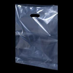 100 X Premium Quality Strong White Plastic Bags 15x18 - Large Heavy Duty Patch Handle Bags/A Practical and Elegant Solution for Your Needs! - SPARK Patch Handle Bag