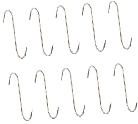 Zerodeko 10pièces Crochets s Acier Inoxydable Multi-fonctions Pour Viande Bbq Et Cuisine Crochets De Suspension Robustes Pour Poulet Agneau Et Plus