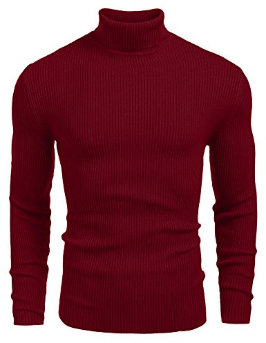 COOFANDY Pull à Col Roulé pour Homme Coupe Slim Pull en Maille Fine Col Roulé Casual Basic Pull pour Homme