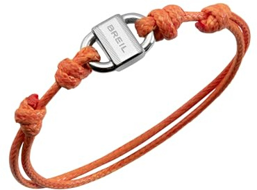 Breil, Collezione Block, Bracciale Uomo in Cotone, Arricchito da Elemento Centrale in Acciaio, Bracciale in Cordino di Cotone, Lunghezza Regolabile con Nodo Scorrevole