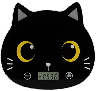 I-TOTAL® - Bilancia da Cucina a Forma di Gatto Precisione al Grammo (BLACK CAT)
