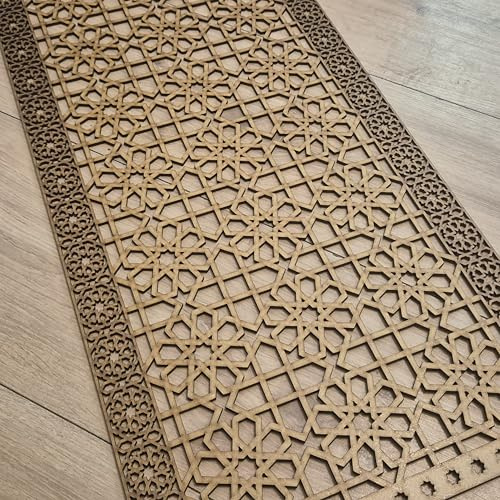 Geometric Arabic Grate Pattern trellis Pattern Screen Radiator Cabinet wall Decorative Screening-grille- Perforated MDF panel (1200x600mm) 0174 (3mm thick MDF, Plain, Unpainted)