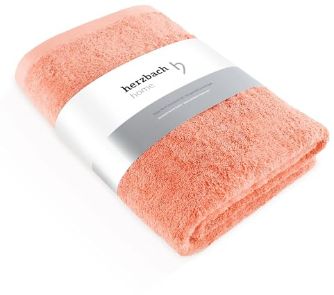 herzbach home Luxus Saunatuch 80 x 200 cm (Coral) – Großes, weiches & saugstarkes Saunahandtuch in Bester Qualität – 100% natürliche Baumwolle
