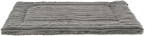 TRIXIE Hundematte Lonni, weich & pflegeleicht – 130 x 90 cm, grau | Weiche, komfortable Liegematte mit rutschfestem Boden – für Hunde, kuschelig und angenehm gepolstert