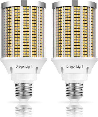 DragonLight 50W Superhelle Mais Licht LED Glühbirnen(Ersetzt 350Watt) - E27 Edison LED Lampe - 3000K Warmweiß 6000LM für gewerbliche Beleuchtung - Garage Werkstatt Büro Hof(2er-Pack)