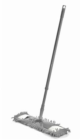 MIKONI Flacher Bodenwischer, Wischmopp Teleskopstiel, Faltbar Groß Mop, Wischer Boden Flachmopp für Hartholz Fliesen Marmor Laminat. Bodenwischer Mop Wischmop Wischer (Grau)