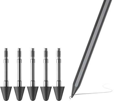 SUEEWE 5 Stück Originale Ersatzspitzen für Lenovo Tab Pen Plus/Pro/Yoga Pen, Schwarz