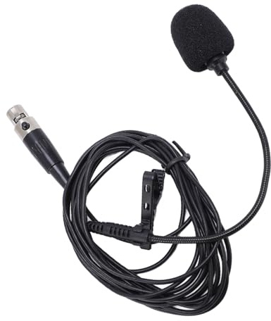 VBESTLIFE Microphone Cravate Lavalier avec Prise Mini XLR, Micro Portable à Pince Compatible avec Le Système de Micro sans Fil, XLR 48 V, pour Enregistrement Vidéo, Podcast, Interviews