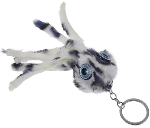 TOYANDONA Kuscheliger Plüsch Oktopus Schlüsselanhänger Leichter Bunter Taschenanhänger Weiches Dekoratives Octopus Plüschtier Für Auto Rucksack Kinderzimmer Und Alltag Blau-leopardmuster
