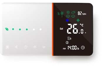 Melkismart Wi-Fi Termostato - Serie 005 Termostato Programable | con Pantalla Táctil, Apto para Aire Acondicionado y Calefacción, Compatible con Alexa, Google Home e IFTTT