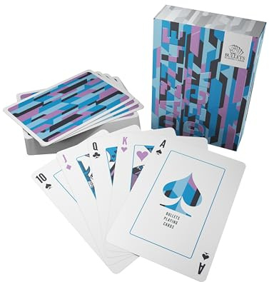 Bullets Playing Cards, Spielkarten, Dazzle Cards, Cardistry, 52 Blatt inkl. 2 Joker, Zauberkarten, (Blau)