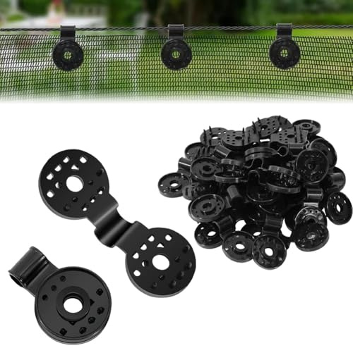 Awning Fabric Heavy Duty Locking Clip, Reusable Tarp Clips Heavy Duty, Black Round Plastic Windproof for Sun Shade Net, Garden Netting, Greenhouse Shade Cloth Accessories(100pcs)