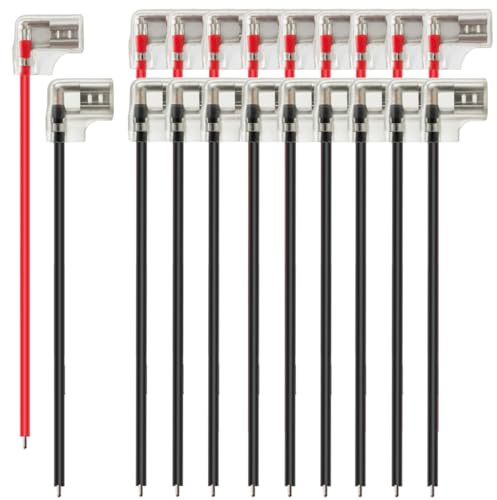 Gebildet 6.3mm 90-Grad-Flaggen-Flachstecker Buchse mit 18 AWG-Drahtspleißverbindern, Lautsprecher-Einzelkopf-Crimpanschluss-Isolierhülse (20er-Packung)