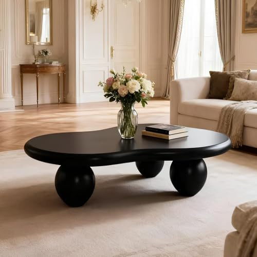 SOUWOFS Wolke Couchtisch, Moderner Wohnzimmertisch Sofatisch, Couchtisch im Cartoon-Stil für den Innenbereich, Kaffeetisch Beistelltisch, Mitteltisch für Wohnzimmer Schlafzimmer (Schwarz 105CM)
