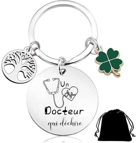QTZXZX Cadeau Collègue de Travail Porte clef Original Porteclef Personnalisé pour Chasseur Coach Prof Banquier Docteur Médecin Nageur Motard Agriculteur Cuisinier Policier Coiffeur Pompier