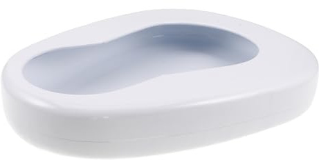 Metall Bettpfanne aus Eisen für Ältere Patienten, Ergonomisch | Weiß, Leicht, Auslaufsicher und Leicht zu Reinigen, für Krankenhaus und Altenpflege