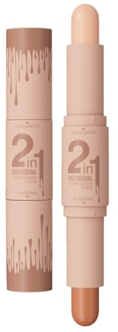 Naturkosmetik 2-in-1: Contouring-Blush-Rouge Stick, Cremig, Multifunktional, Langlebig, Alle Hauttypen (02# Licht Elfenbein+)