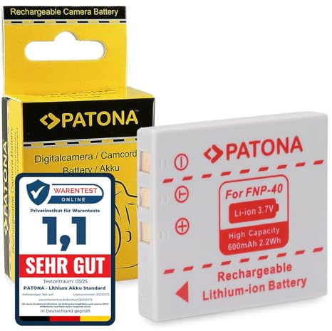 PATONA Akku Ersatz für Fuji Fujifilm NP-40 600mAh kompatibel mit FinePix F402 F455 F460 F610 F650 F700 Konica Minolta Dimage X1 Pentax Optio A10