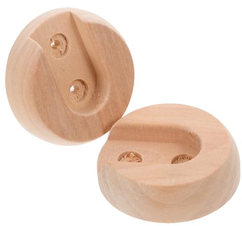 CALLARON 2 Stück Holz Kleiderstangenhalter Robust und Leicht Verformbar Elegante Garderobenstangenhalterung für Schlafzimmer und Badezimmer
