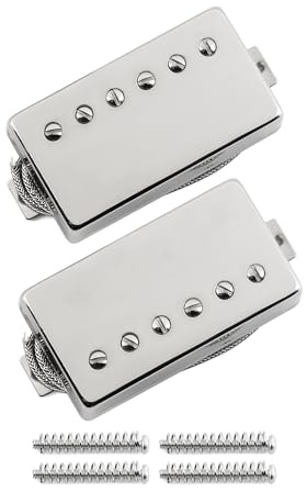 FLEOR Alnico5 - Juego de pastillas Humbucker para guitarra, puente cromado y mástil, compatible con pieza de guitarra estilo LP