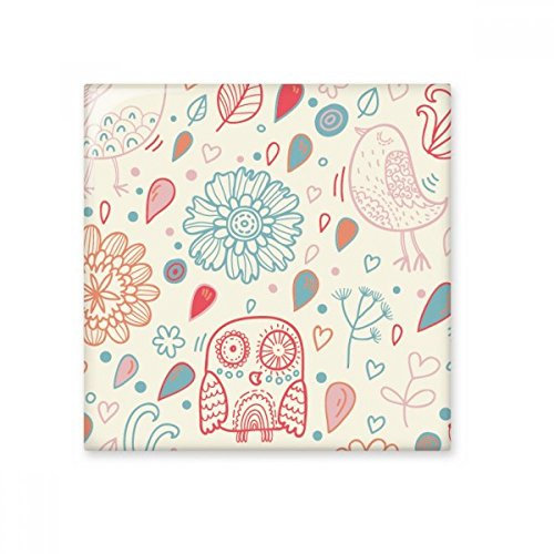 DIYthinker Planta de flor búho pintura brillante baldosa cerámica de baño Cocina muro de piedra decoración artesanal de regalo