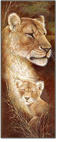 ParNarZar 5D Diamant Malerei Löwe und Löwejunge 35x95cm Ganzes Bild Geklebt 5D Runde Steine Strass Kristall Malerei Kreuzstich Kit Kunsthandwerk für Dekoration