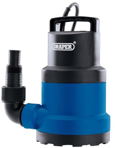 Draper 250W Portable Submersible Clean Water Pump |Max Flow Capacity 6480 l/h Electric Pump | Thermal Overload Protection | Irrigation Tool |10M Cable Draining Pump| 98911