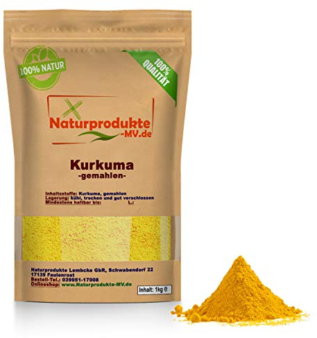 Kurkuma Pulver (1kg) Curcuma gemahlen 1A Spitzenqualität