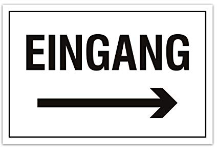 Aluverbund Hinweis Schild 30x20cm Wetterfest Kratzfest Rostfrei UV beständig - Eingang rechts