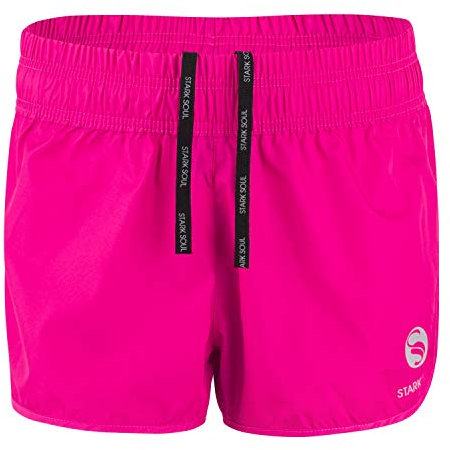 STARK SOUL Damen Sport Short Fitness Short vital, Funktionsshort, Atmungsaktiv, Schnelltrocknende Trainingsshort - Pink - XL